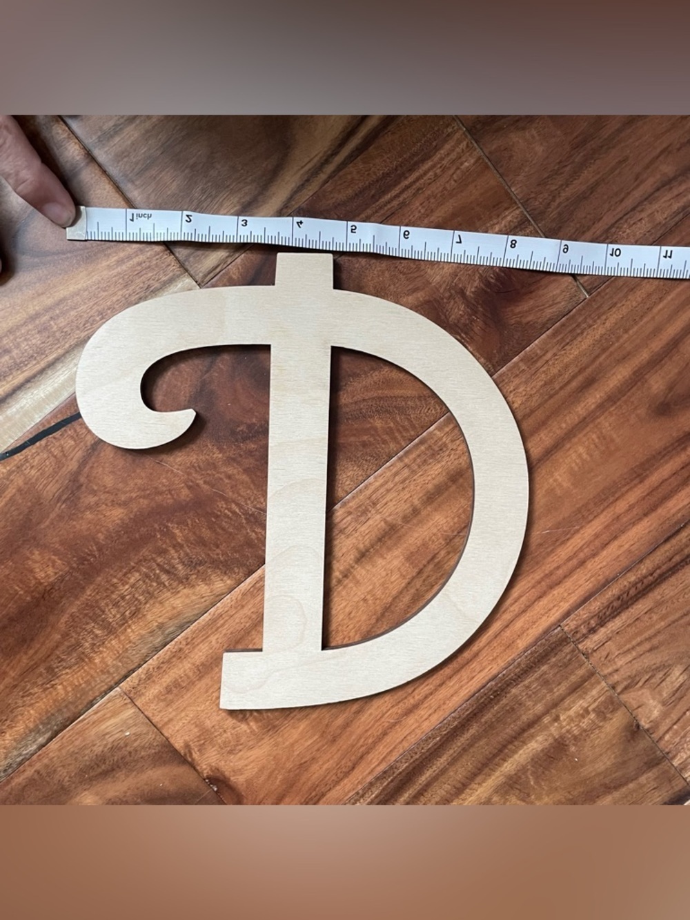 Wooden 8.5” Decorative Letter D Cutout - Unfinished Craft